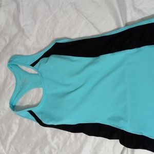 Womens Ideology Tank Workout Top Sz S Blue/Black Racerback Sleeveless